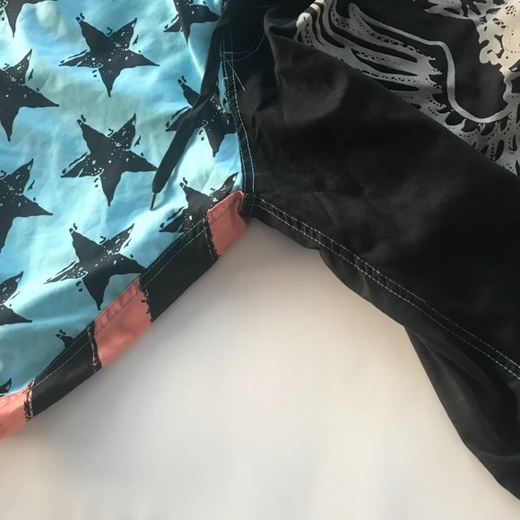 Vtg Surface Surfwear Mens Swim Suit Trunks Size 34 Patriotic Eagle Blue Bathing - Picture 7 of 11